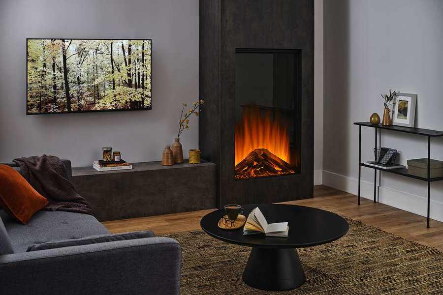 British Fires New Forest Tall Deluxe Knightwood широкий очаг 3D