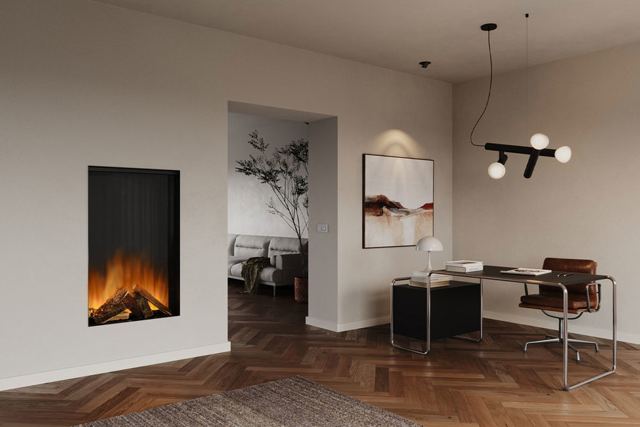 British Fires New Forest Tall Deluxe Knightwood широкий очаг 3D