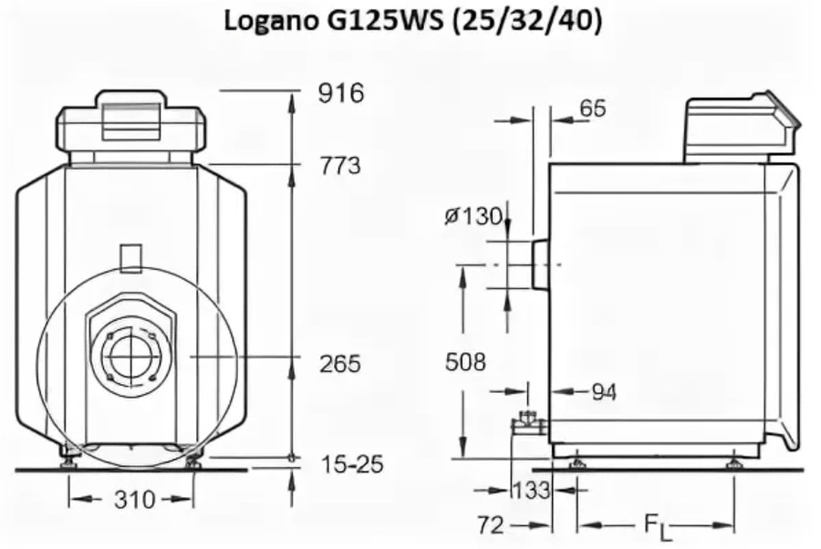 Buderus Logano G125 WS 25 дизельный котел