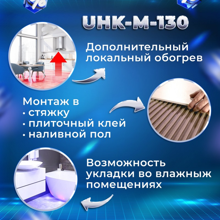 Caleo UHK-M-130-3,0 + ТР механич нагревательный мат 3 м<sup>2</sup>