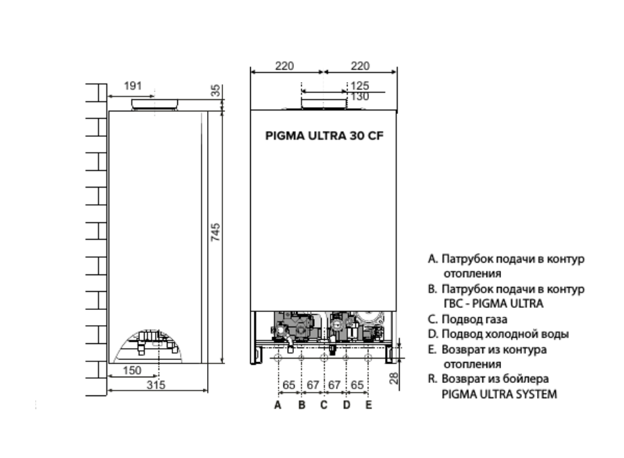 Chaffoteaux Pigma ULTRA 30 CF настенный газовый котел