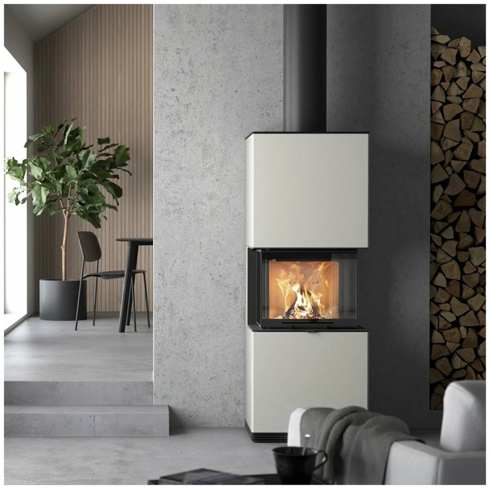 Contura i61A, артстоун, белый печь-камин