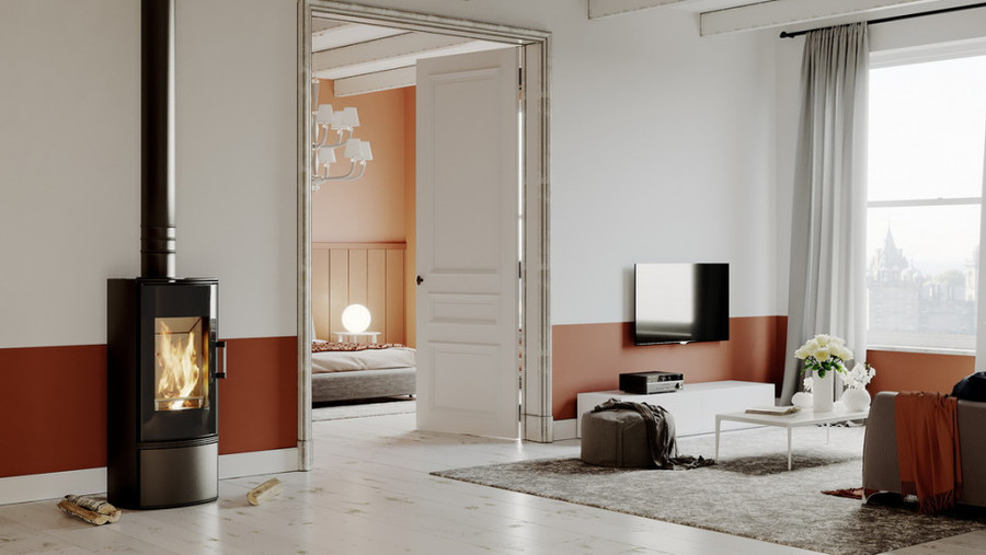 DEFRO HOME ORBIS, черная сталь дровяная печь