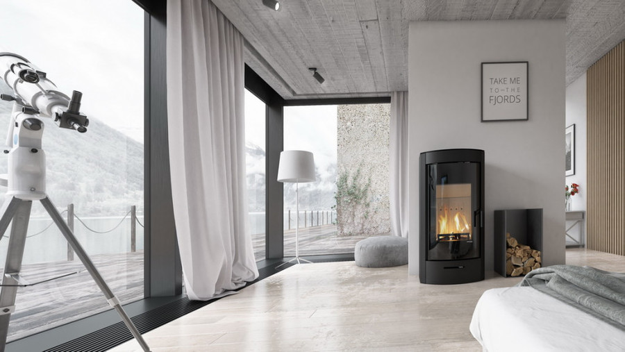 DEFRO HOME ORTI, черная сталь дровяная печь
