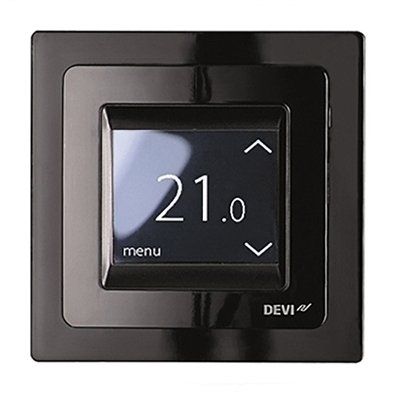 ДЕВИ Devireg Touch c датчиком пола и воздуха (Черный) терморегулятор для теплого пола