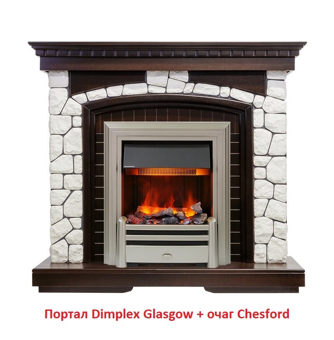 Dimplex Chesford и эффектом живого огня очаг электрокамина с пультом