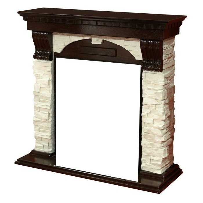 Dimplex Dublin арочный сланец белый (Темный дуб) классический портал для камина