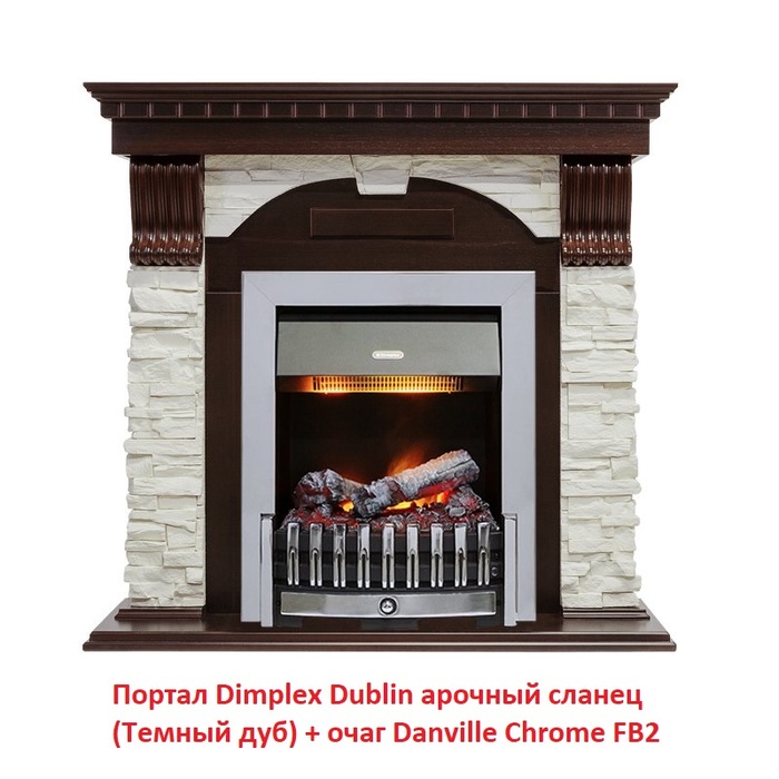 Dimplex Dublin арочный сланец (Темный дуб) классический портал для камина