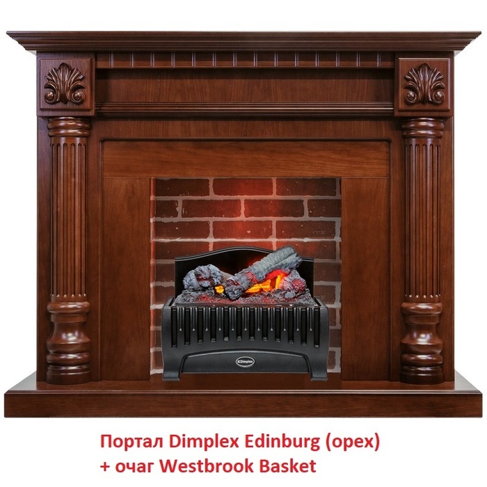 Dimplex Edinburg Juneau (слоновая кость/орех) классический портал для камина
