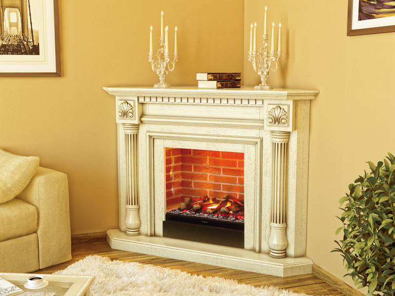 Dimplex Edinburg Juneau (слоновая кость/орех) классический портал для камина