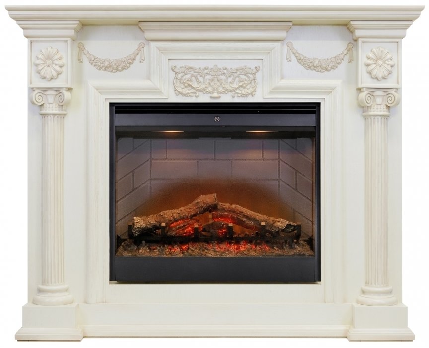 Dimplex London с очагом Symphony 26 (слоновая кость с патиной) электрокамин с широким очагом 2D