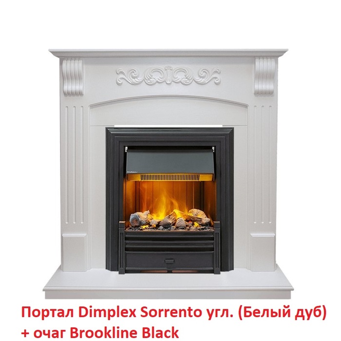 Dimplex Sorrento угл. [Сорренто] (классика Opti-Myst, Optiflame) Белый дуб угловой классический портал