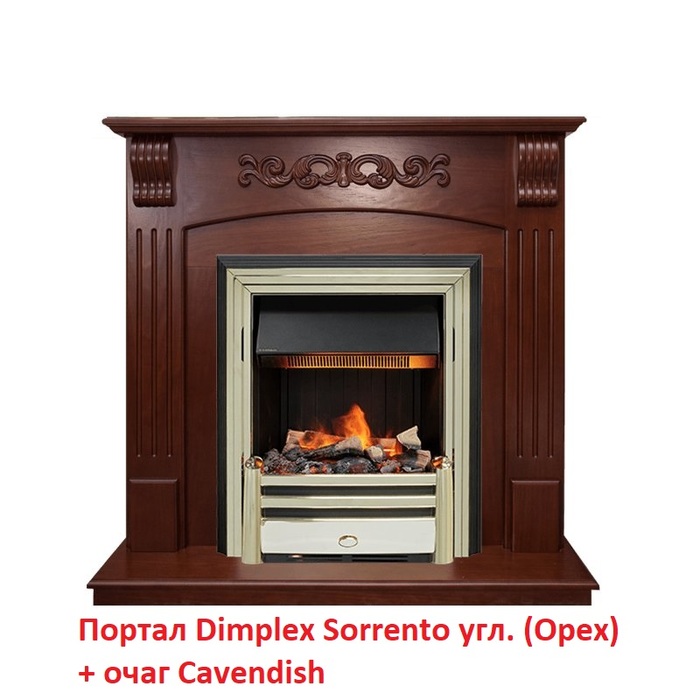 Dimplex Sorrento угл. [Сорренто] (классика Opti-Myst, Optiflame) Орех угловой классический портал