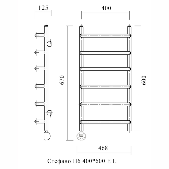 Domoterm Стефано П6 400*600 АБР EL электрический полотенцесушитель лесенка