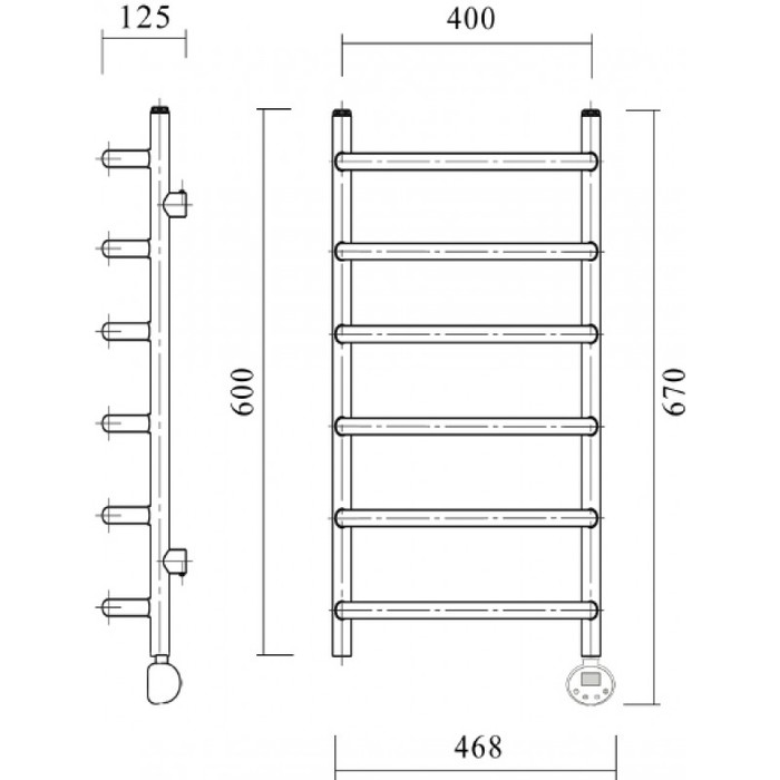 Domoterm Стефано П6 400*600 АБР ER электрический полотенцесушитель лесенка