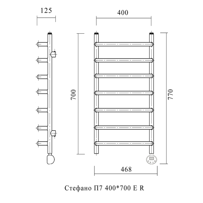 Domoterm Стефано П7 400*700 ER электрический полотенцесушитель лесенка