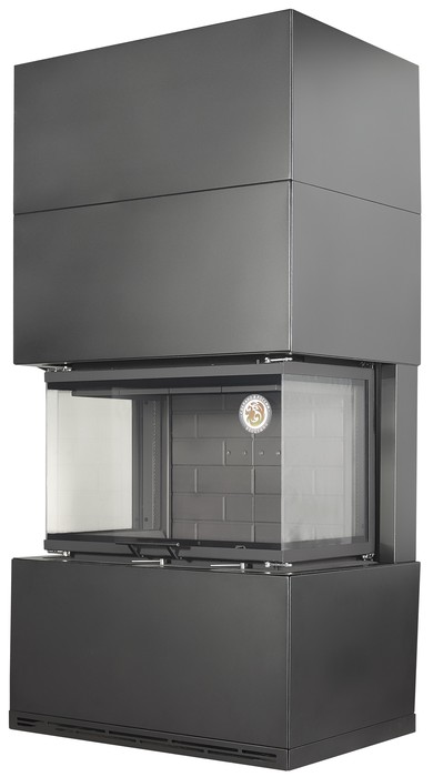 ЭКОКАМИН РОДОС 800 графит, черный шамот готовый дровяной каминокомплект