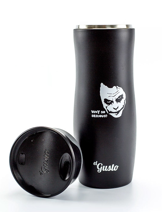 El Gusto Stark "Joker" шероховатая, черная матовая термос