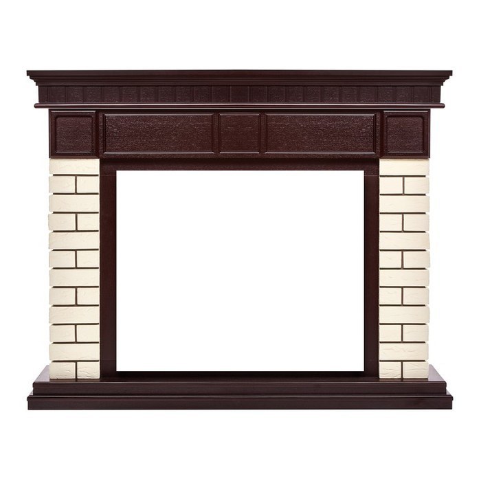 Firelight Bricks 25 кирпич Бежевый/шпон Тёмный дуб широкий портал