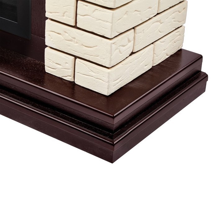 Firelight Bricks 25 кирпич Бежевый/шпон Тёмный дуб широкий портал