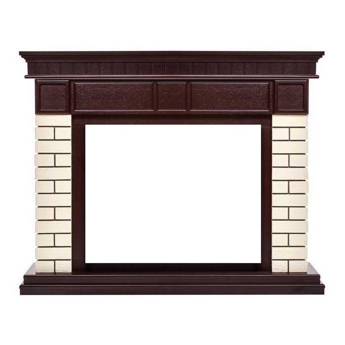 Firelight Bricks 30 Кирпич Бежевый/шпон Тёмный дуб широкий портал