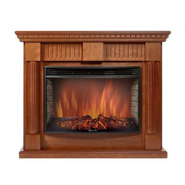 Electrolux EFP/P-3020LS с порталом Firelight Colonna 30 шпон дуб электрокамин с широким очагом 2D