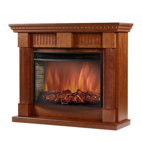 Electrolux EFP/P-3020LS с порталом Firelight Colonna 30 шпон дуб электрокамин с широким очагом 2D