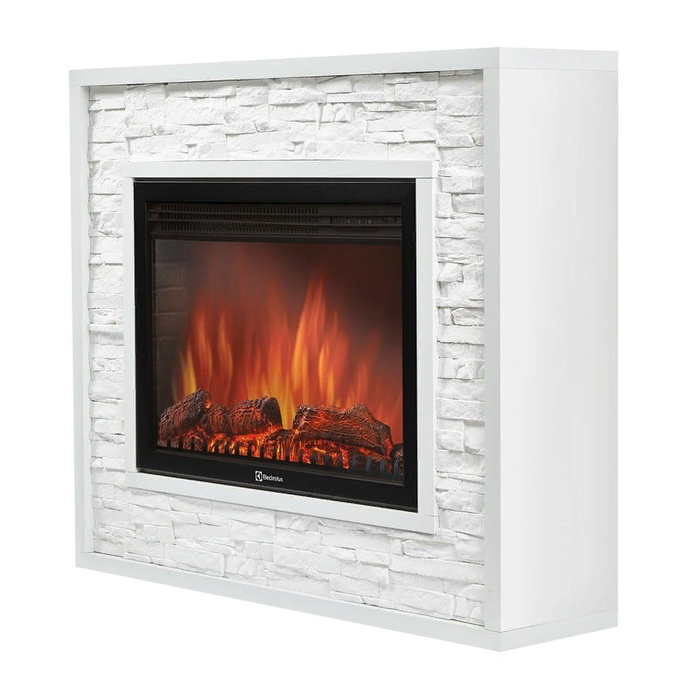Firelight Loft 30 Белый сланец/Белая эмаль широкий портал