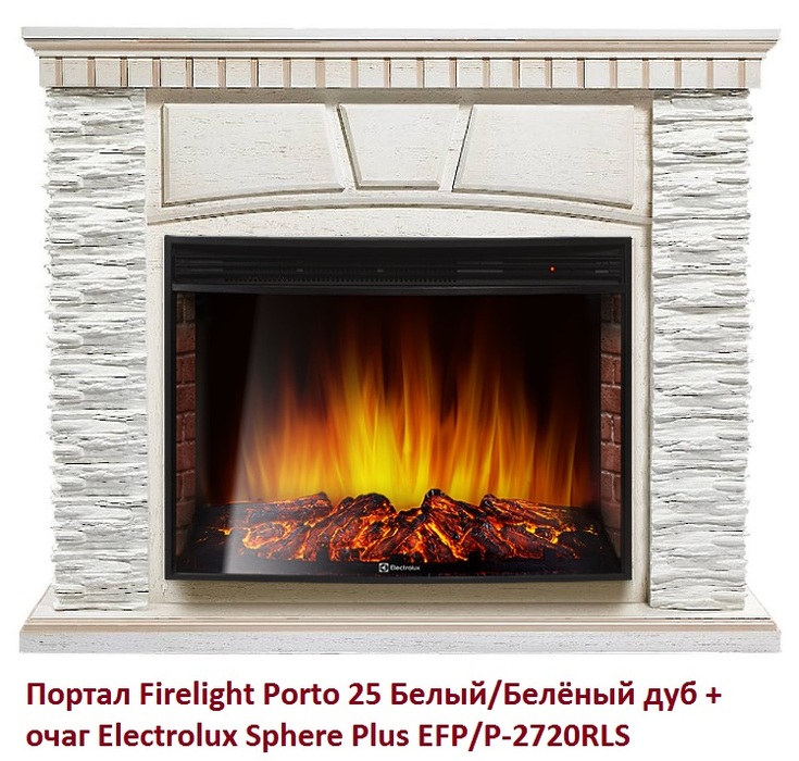 Firelight Porto 25 Белый/Белёный дуб широкий портал