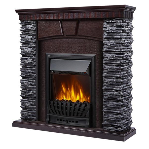 Electrolux EFP/P-1020LS с порталом Firelight Porto Classic камень черный, шпон венге электрокамин с классическим очагом 2D