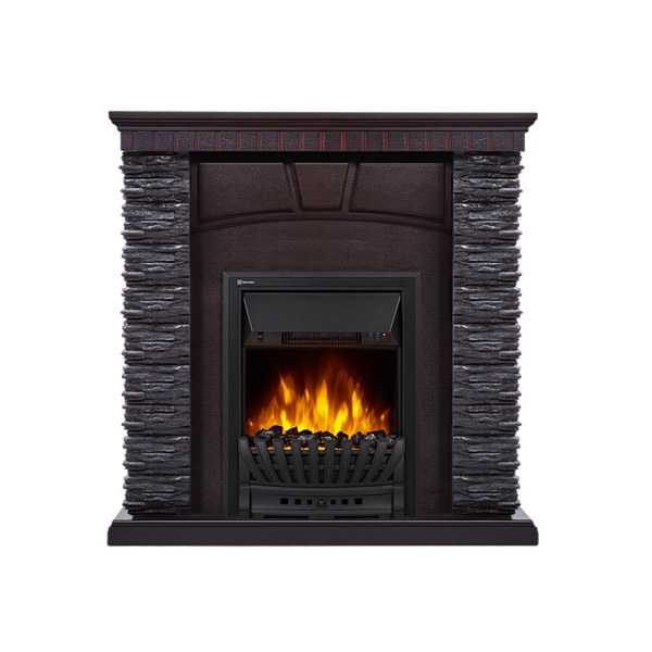 Electrolux EFP/P-1020LS с порталом Firelight Porto Classic камень черный, шпон венге электрокамин с классическим очагом 2D