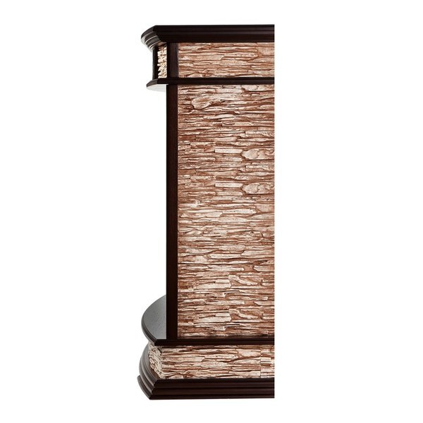 Electrolux EFP/P-3020LS с порталом Firelight Scala 30 камень сланец скалистый бурый, шпон тёмный дуб электрокамин с широким очагом 2D