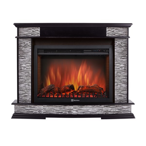 Electrolux EFP/P-3020LS с порталом Firelight Scala 30 сланец скалистый серый, шпон венге электрокамин с широким очагом 2D