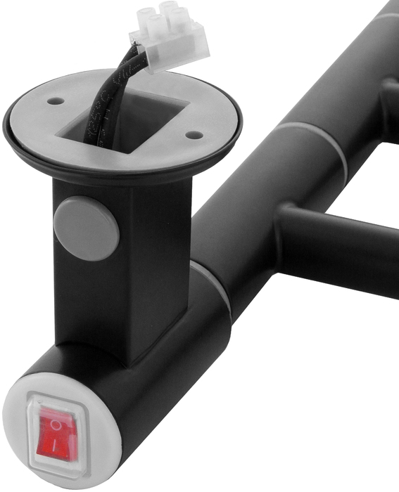 Energy ERGO 600х500 RAL 9005 черный МАТОВЫЙ электрический полотенцесушитель лесенка