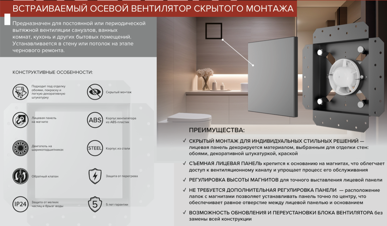 ERA EXCELLENT 4C BB Matt black вытяжка для ванной диаметр 100 мм