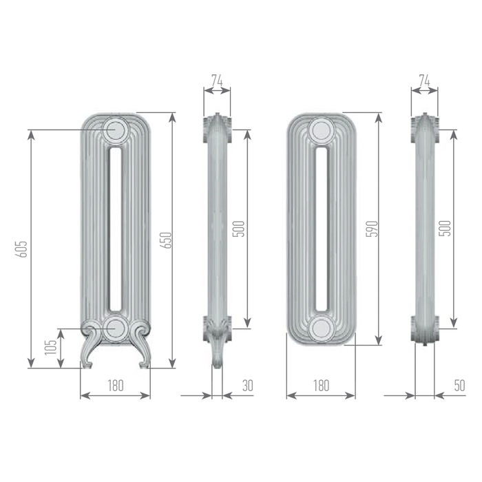 Exemet Detroit 650/500 1 секция чугунный радиатор