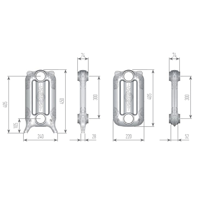 Exemet Mirabella 450/300 1 секция чугунный радиатор