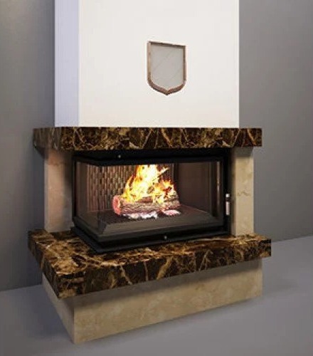 Firebird Ладога с Zuzia Crema Nova/Emperador Dark готовый дровяной каминокомплект