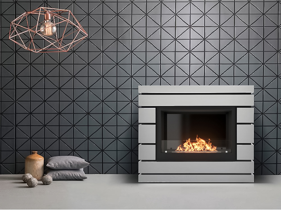 Firelight BFP/P-2520 с порталом Moderno 25 шпон белый дуб напольный биокамин