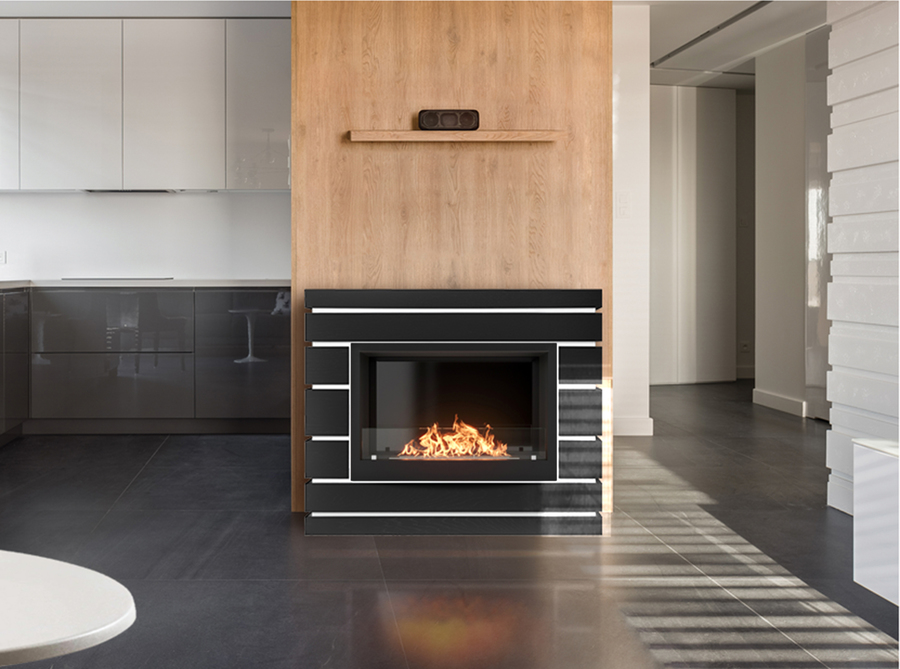 Firelight BFP/P-2520 с порталом Moderno 25 шпон чёрный дуб напольный биокамин