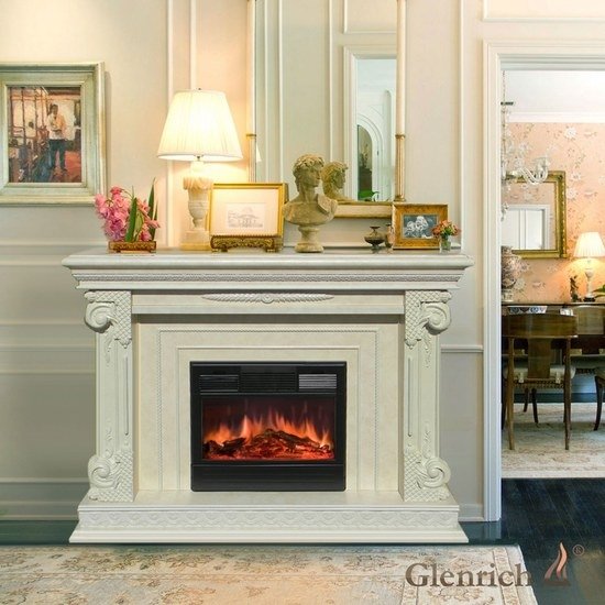 Glenrich Астана (Premier 23) Белый белый напольный электрокамин