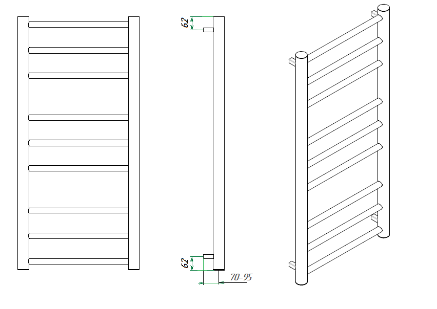 Grota Grosso 550x760 El электрический полотенцесушитель лесенка