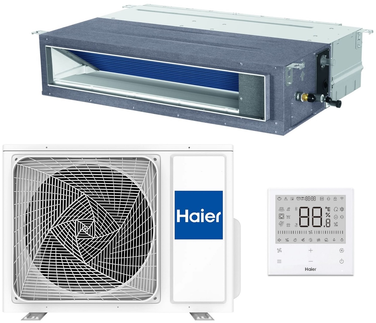 Haier Super Match AD140S2SM9FA/1U140S2SN2FA канальный кондиционер