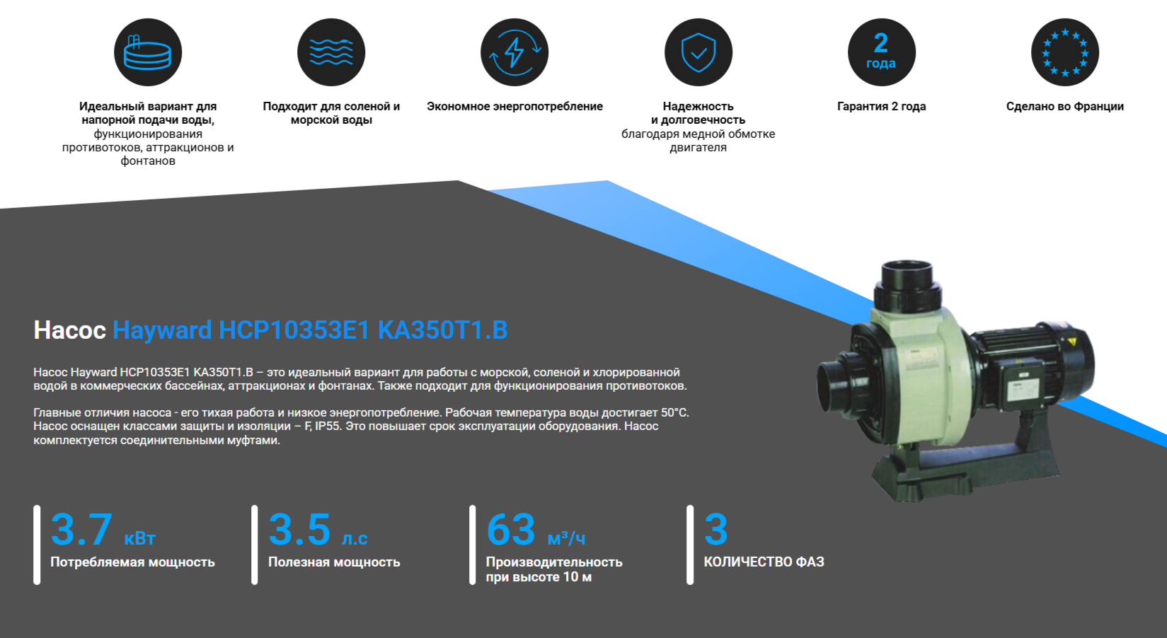 Hayward HCP10353E1 KA350T1.B поверхностный насос