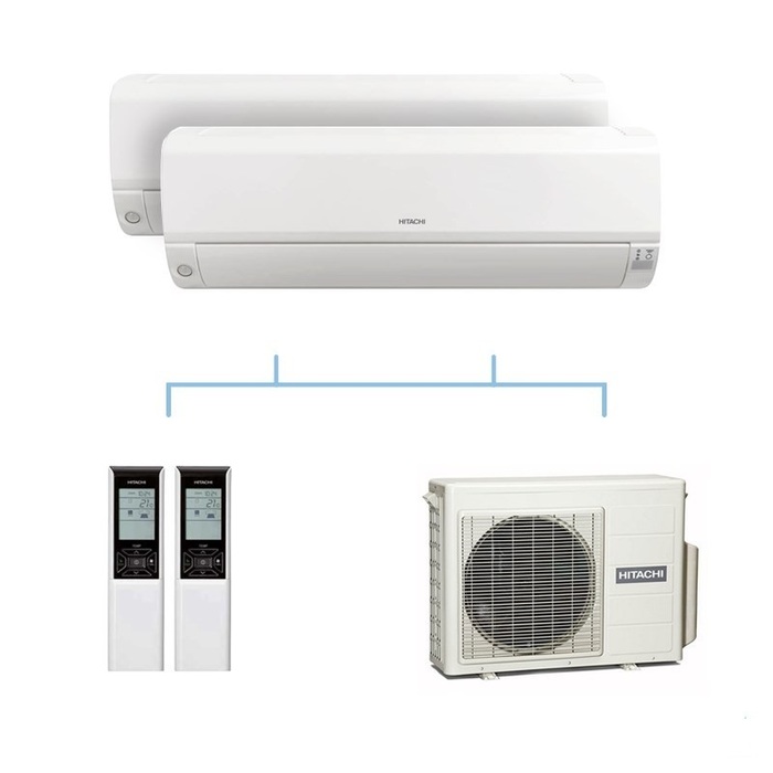 Hitachi RAM-33NP2E/ RAK-15QPE*2 мульти сплит-система на 2 комнаты