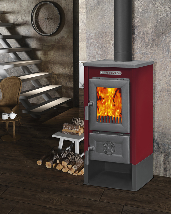 Hosseven 9008 Maxi Burgundy дровяная печь