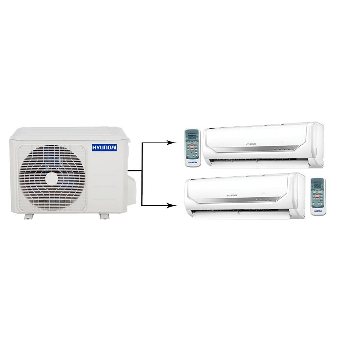 Hyundai H-ALMO2-16H2/O/H-ALMS2-07H/I*2 мульти сплит-система на 2 комнаты