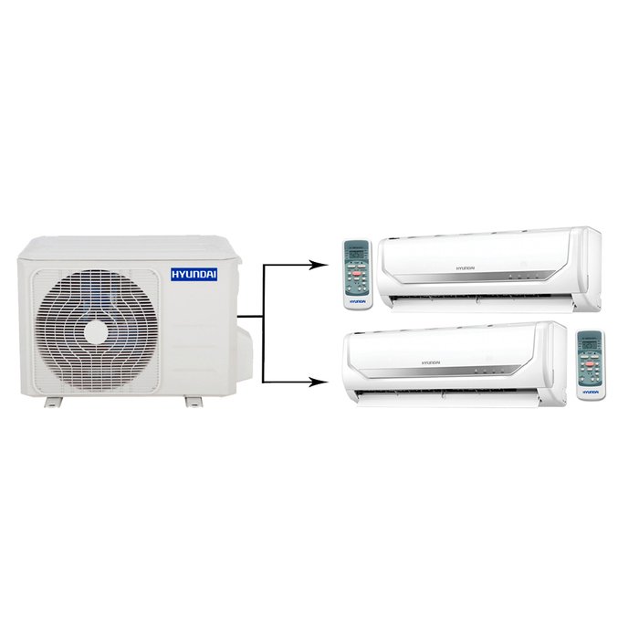 Hyundai H-ALMO2-18H2/O/H-ALMS2-09H/I*2 мульти сплит-система на 2 комнаты