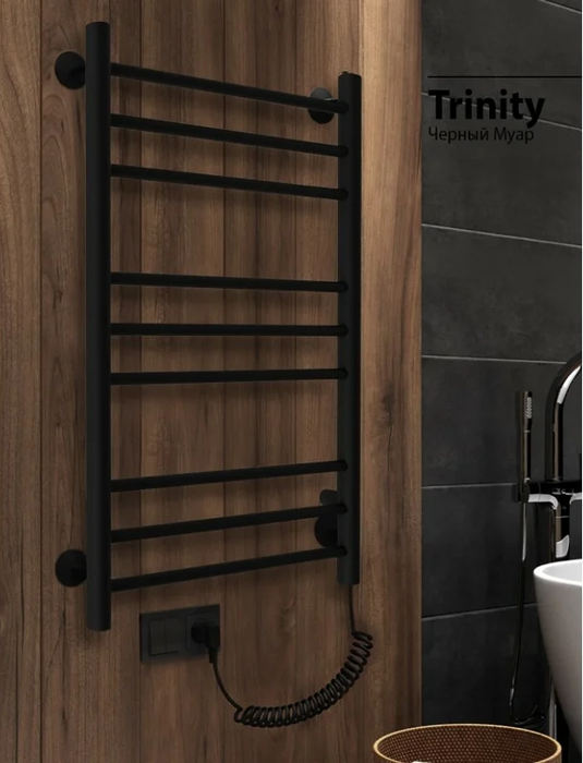 INDIGO Line Trinity (el) 100/50 Черный муар электрический полотенцесушитель лесенка