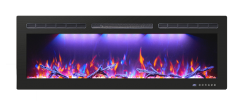 InterFlame FreeSpace 55 LED FX QZ широкий очаг 2D